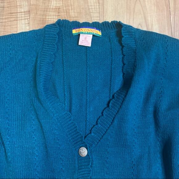 Bryn Connelly Size Small Green Cardigan Knit Sweater, Perfect for the Holidays - Picture 5 of 6